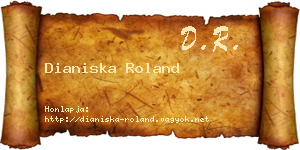 Dianiska Roland névjegykártya